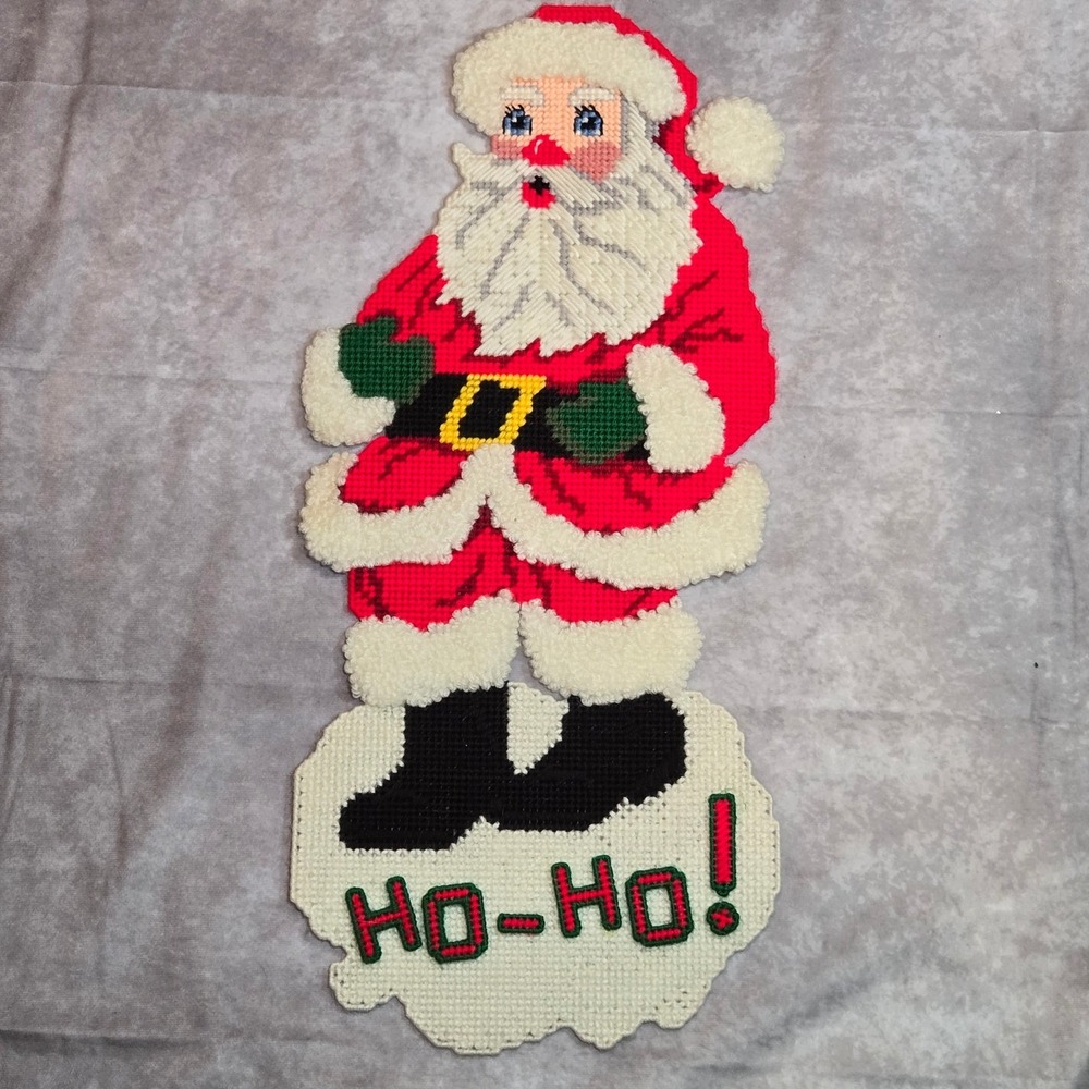 Plastic Canvas‎ Santa Ho Ho Ho Christmas Decor 24"